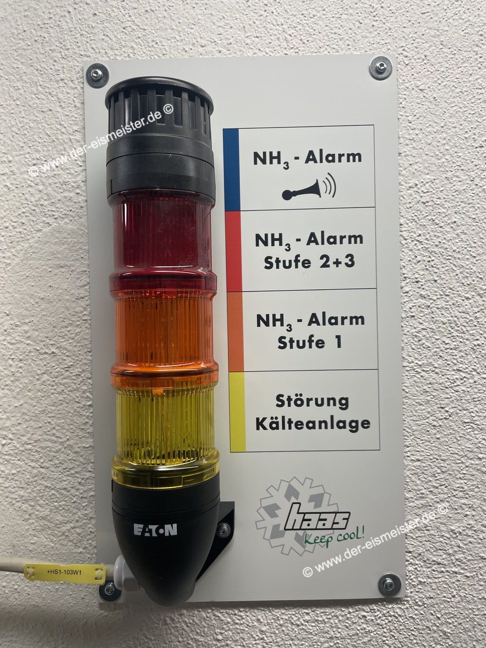 Blitzleuchte als optischer Alarmgeber der Gaswarnanlage (Signal- und Meldeleuchte)
