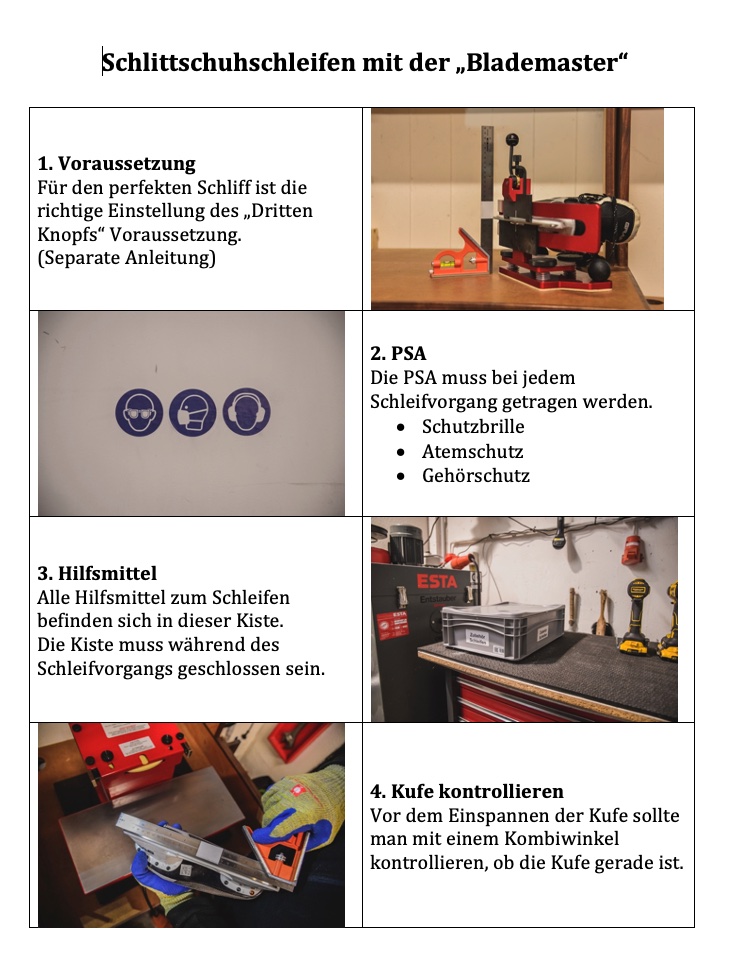 Vorschau einer Bedienanleitung für eine Blademaster-Schleifmaschine